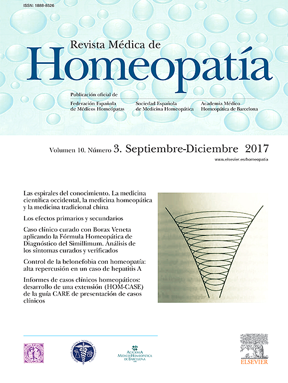 Go to journal home page - Revista Médica de Homeopatía